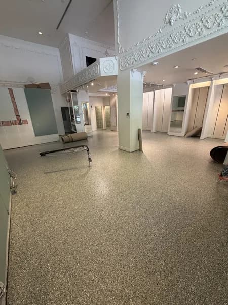 Decorative flake epoxy coating on a downtown Vancouver floor