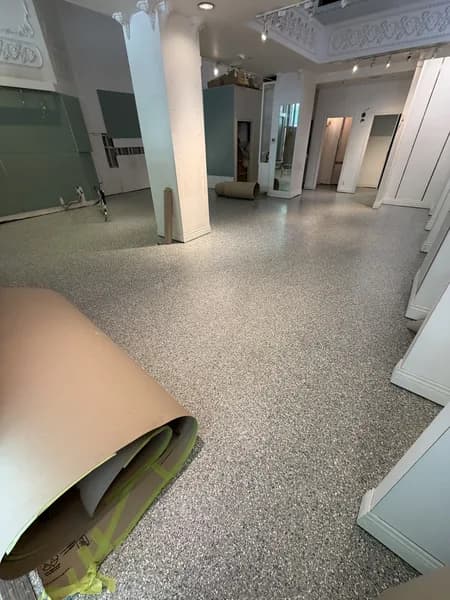 Slip-resistant flake epoxy system in downtown Vancouver