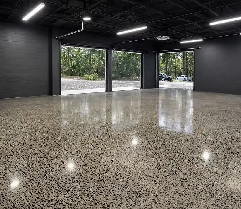 Sealed concrete and clear epoxy flooring