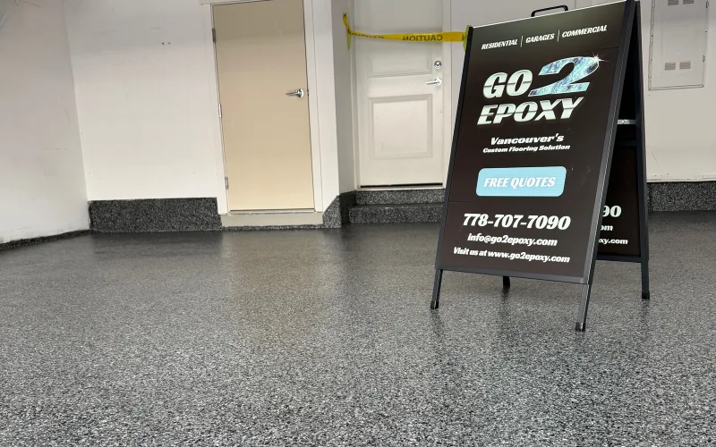 Epoxy flooring installation in Surrey, BC — customer review by Jup O.